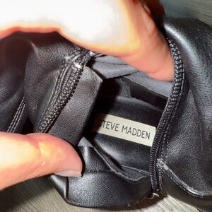 Steve Madden Black Leather Calf Boots Size 9
